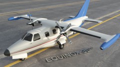 EQUINOX-3D Mitsubishi MU2 twin turboprop airplane 3D CAD rendering photorealism